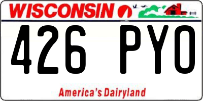 WI license plate 426PYO