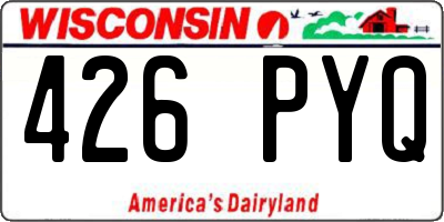 WI license plate 426PYQ