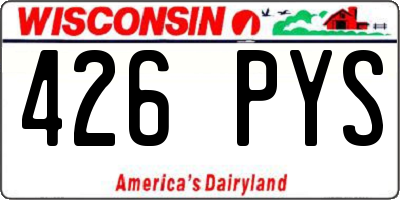 WI license plate 426PYS