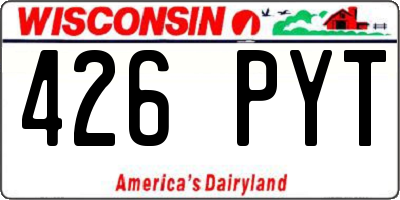 WI license plate 426PYT