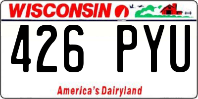 WI license plate 426PYU