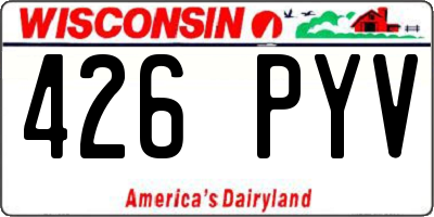 WI license plate 426PYV