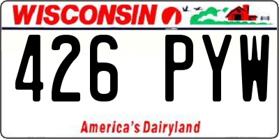 WI license plate 426PYW