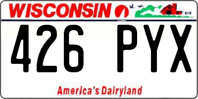 WI license plate 426PYX