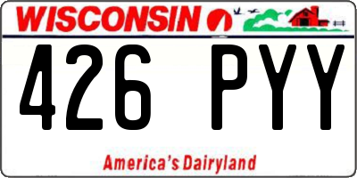 WI license plate 426PYY