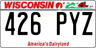 WI license plate 426PYZ