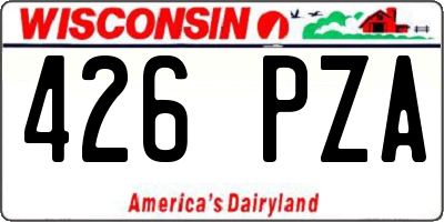 WI license plate 426PZA