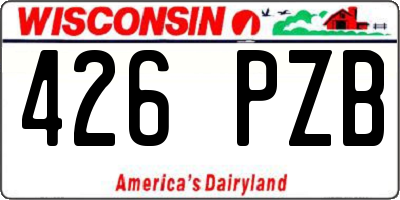 WI license plate 426PZB