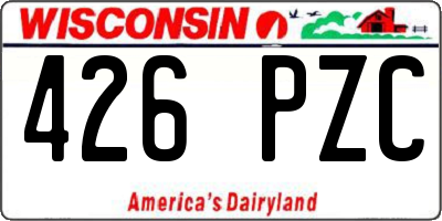 WI license plate 426PZC