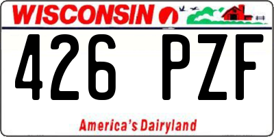 WI license plate 426PZF