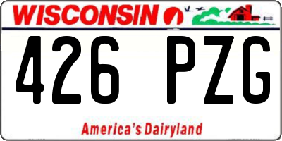 WI license plate 426PZG