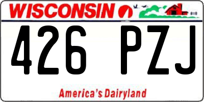 WI license plate 426PZJ
