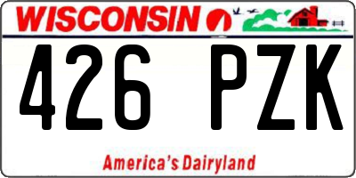 WI license plate 426PZK