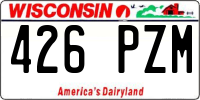 WI license plate 426PZM