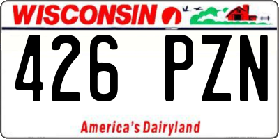 WI license plate 426PZN