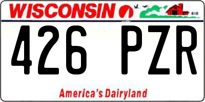 WI license plate 426PZR