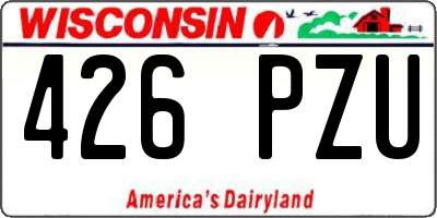 WI license plate 426PZU
