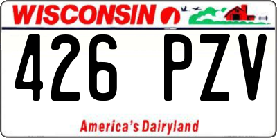 WI license plate 426PZV
