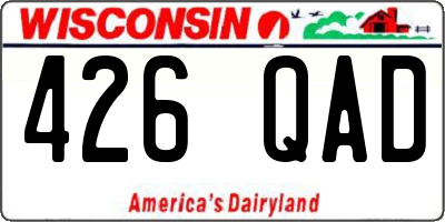 WI license plate 426QAD