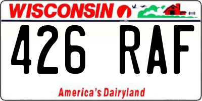 WI license plate 426RAF