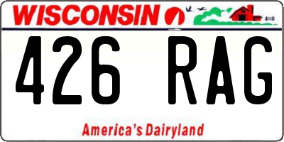 WI license plate 426RAG