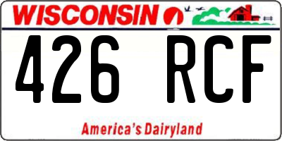 WI license plate 426RCF