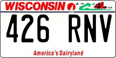 WI license plate 426RNV