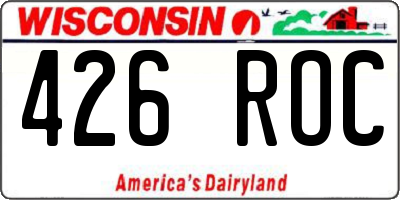 WI license plate 426ROC