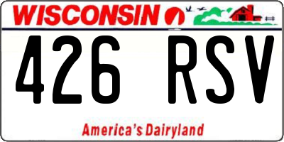 WI license plate 426RSV