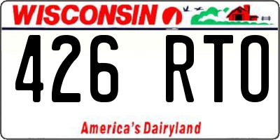 WI license plate 426RTO
