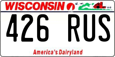 WI license plate 426RUS