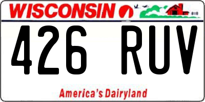 WI license plate 426RUV