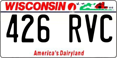 WI license plate 426RVC