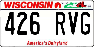 WI license plate 426RVG
