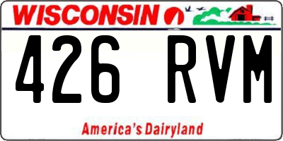WI license plate 426RVM