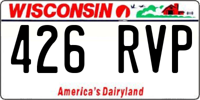 WI license plate 426RVP