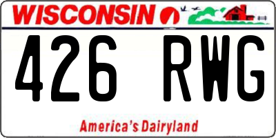 WI license plate 426RWG