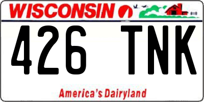 WI license plate 426TNK