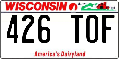 WI license plate 426TOF