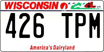 WI license plate 426TPM