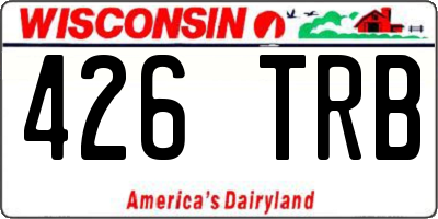 WI license plate 426TRB