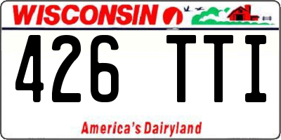 WI license plate 426TTI