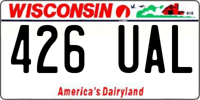 WI license plate 426UAL