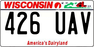 WI license plate 426UAV
