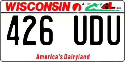 WI license plate 426UDU