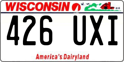WI license plate 426UXI
