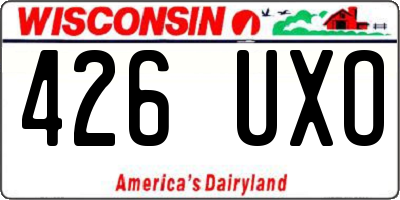 WI license plate 426UXO