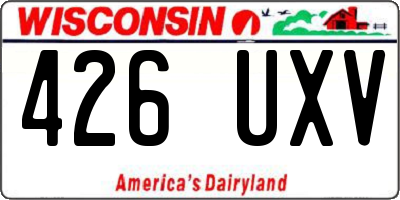 WI license plate 426UXV