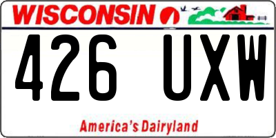 WI license plate 426UXW