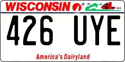 WI license plate 426UYE
